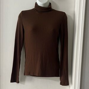 Madewell Chocolate Ribbed Knit Top